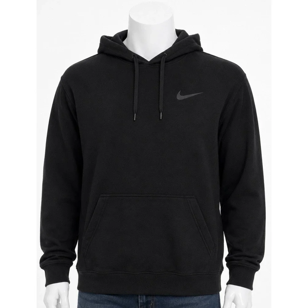 NIKE Men's Dri Fit Black Pullover Hoodie Jacket Size Large L Athletic Pockets